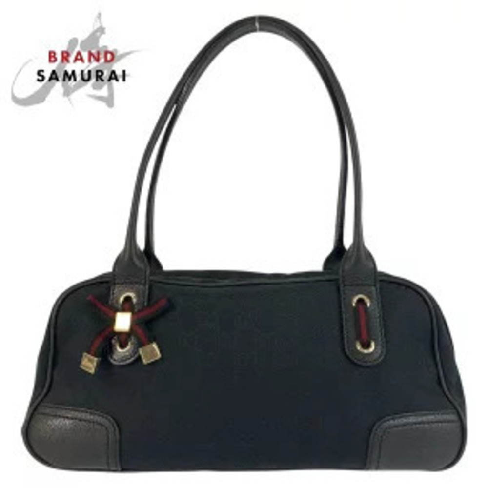 Gucci Princy bag black GG canvas leather shoulder Handbag